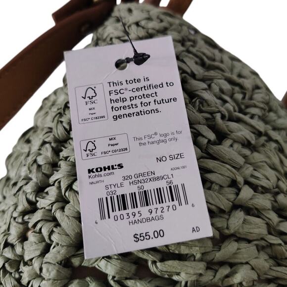 Sonoma Wiicker Crescent Bag Green OS - Picture 2 of 4